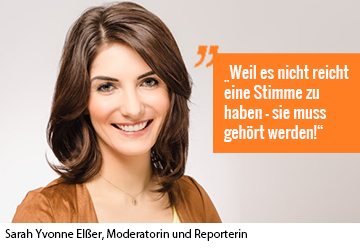 Die Moderatorin und Reporterin Sarah Yvonne Elßer ist im DJV Rheinland-Pfalz, weil es nicht reicht eine Stimme zu haben – sie muss gehört werden!