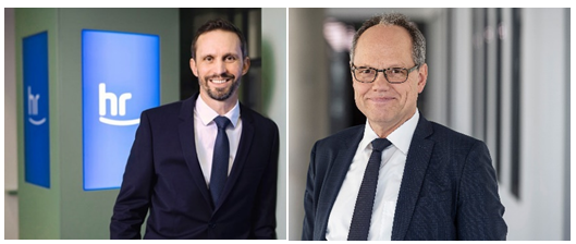 – Florian Hager (li.) und Prof. Dr. Kai Gniffke (SWR). Fotos: Fotos: © hr/Ben Knabe / © SWR/Patricia Neligan